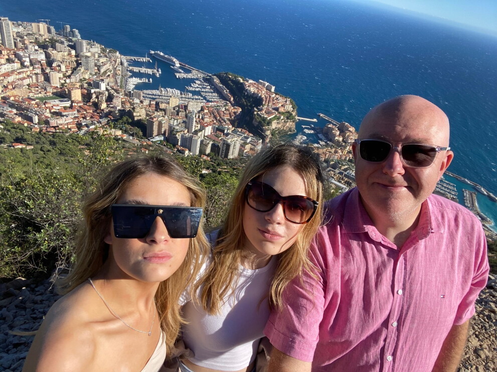 David Brownhill on holiday with his two children. 