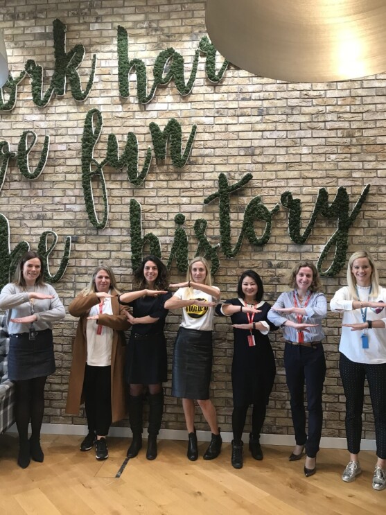 Amazon employees celebrating International Women's Day 