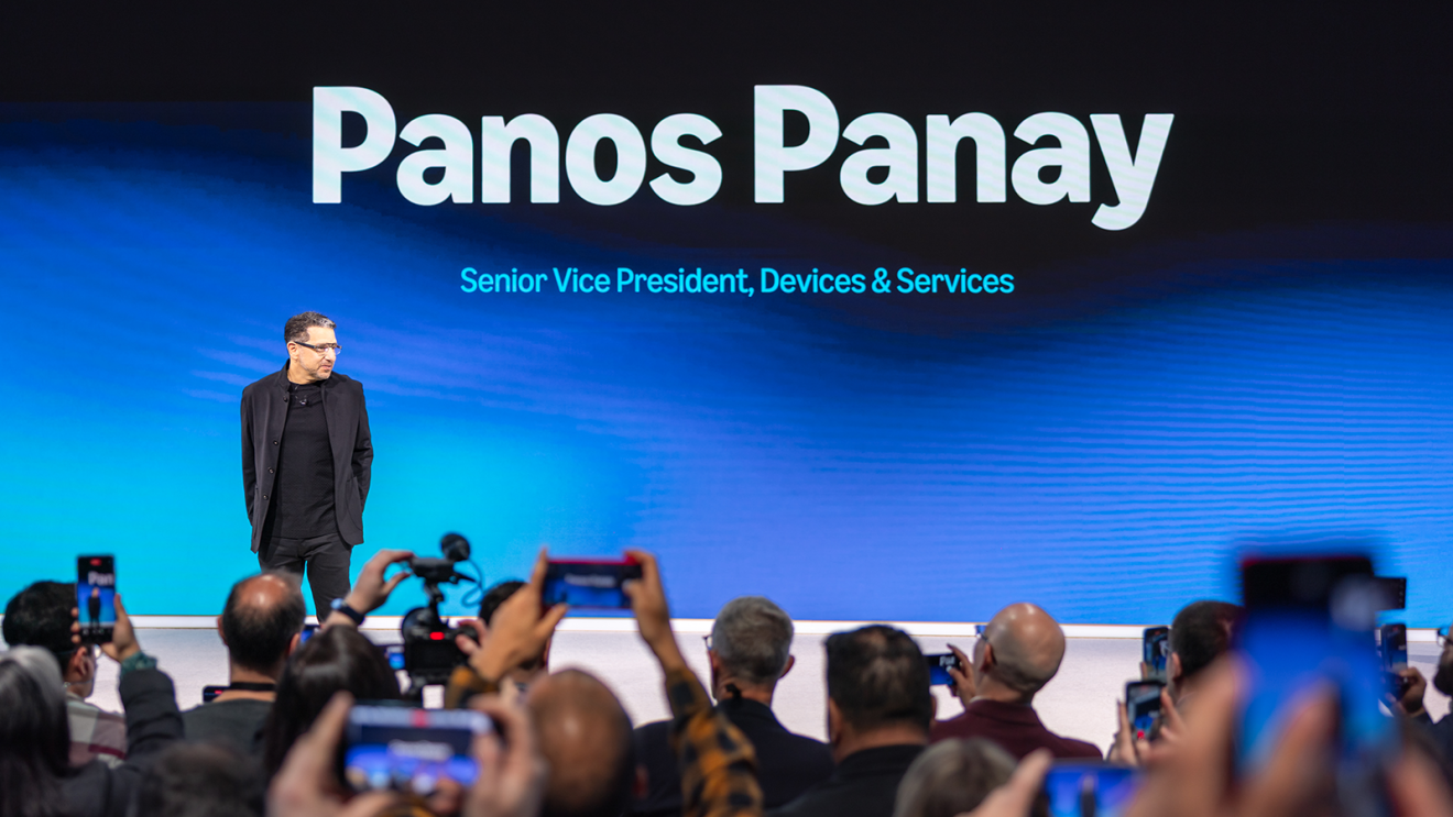 Panos Panay, Amazon Devices & Services Senior Vice President, on stage at Amazon's 2025 Devices & Services event.