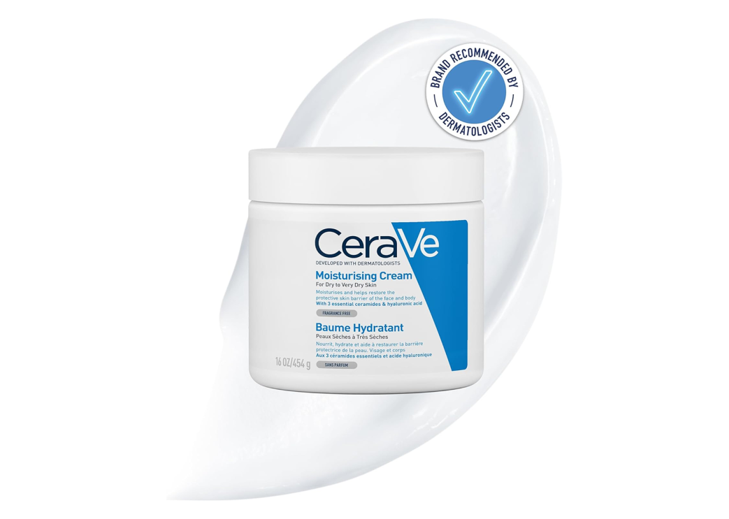 A tub of CeraVe Moisturising Face and Body Cream