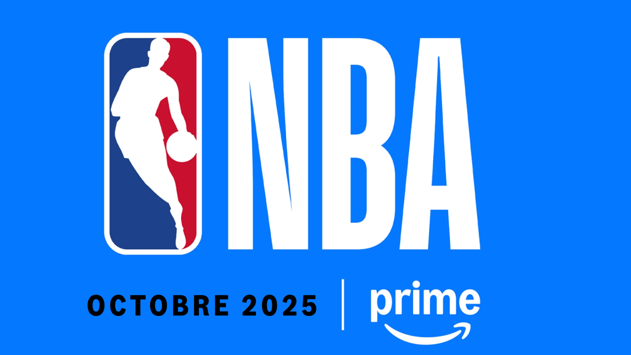 Official NBA logo with 'OCTOBRE 2025' and Amazon Prime indicator
