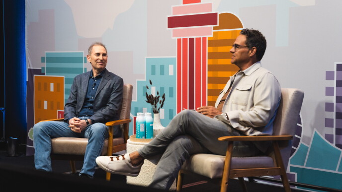 two men sitting 