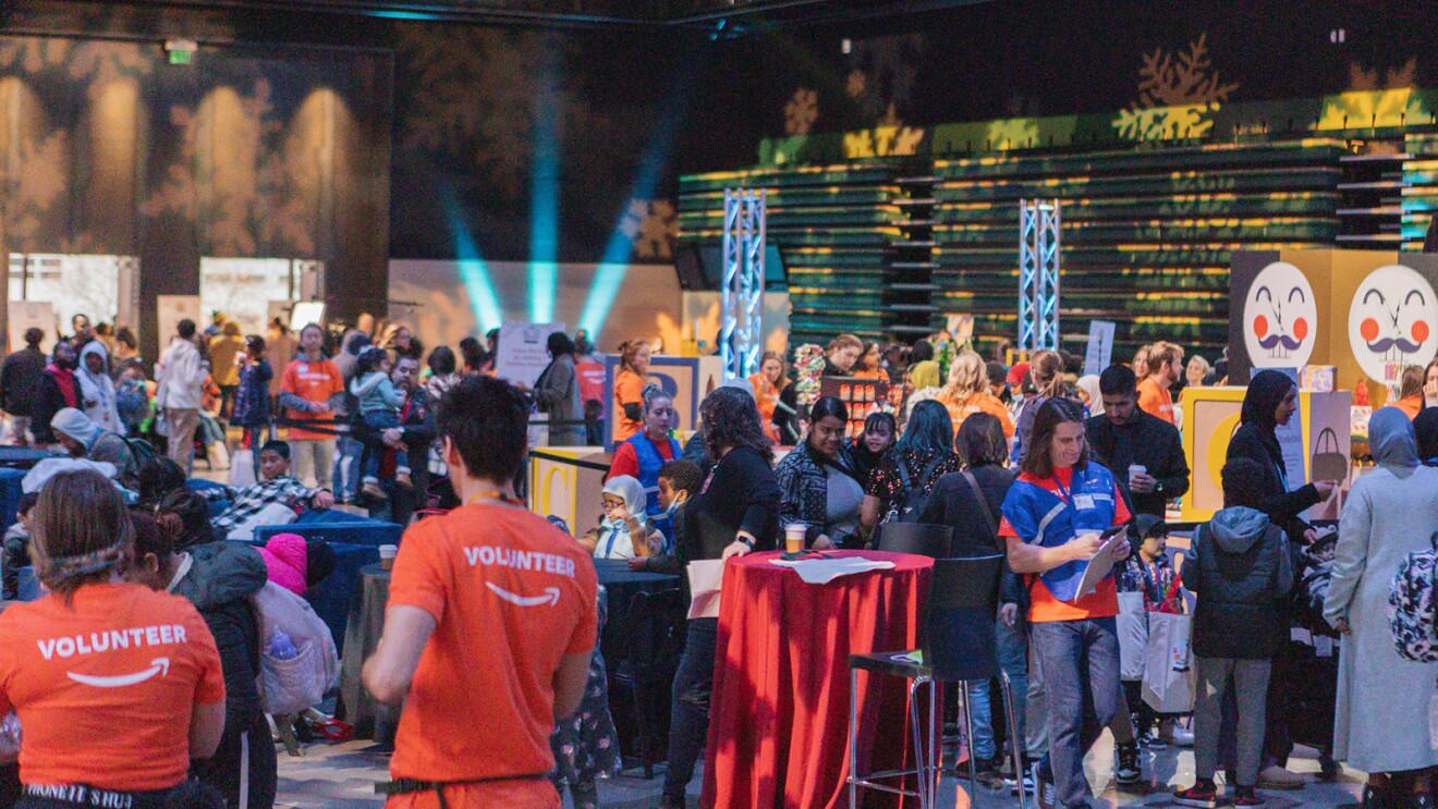 A photo of Amazon's Winter Wonderland event.