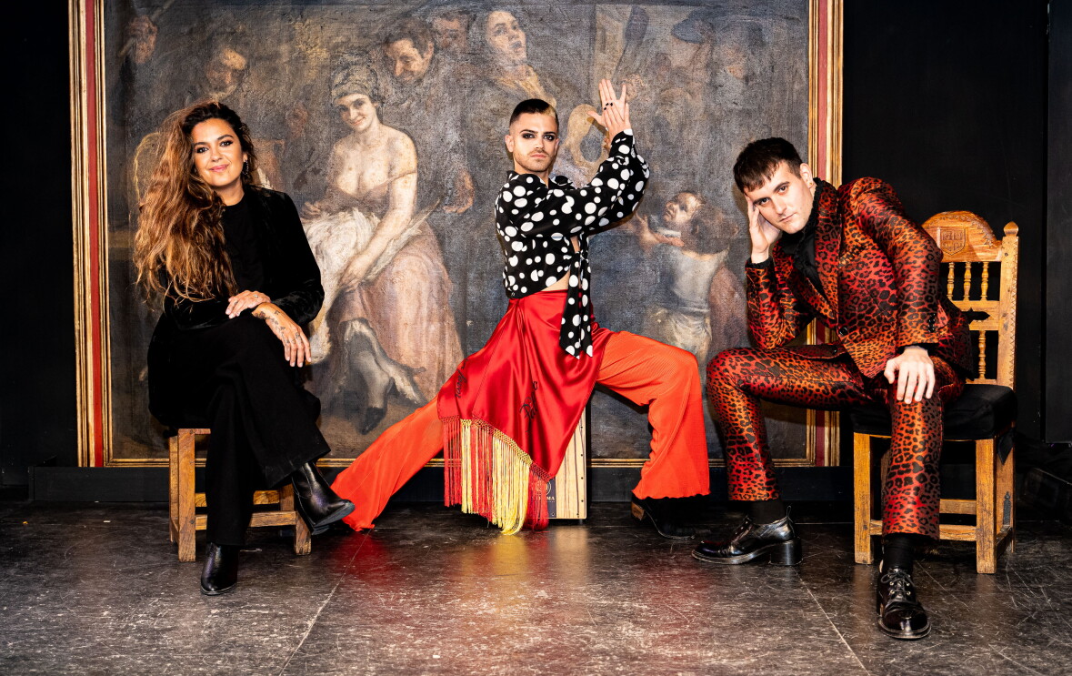 Rubén Heras, Alba Molina and Palomo Spain project Flamenco Queer group photo