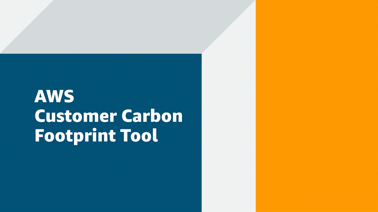 An animated image showing a screen-by-screen process of using AWS's carbon footprint tool.