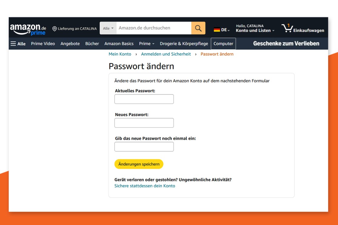 Amazon Konto Dashboard