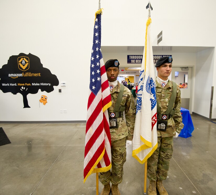 Ft. Knox Color Guard presentation at Amazon Campbellsville, Kentucky