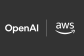 OpenAI logo (left) and AWS logo (right)