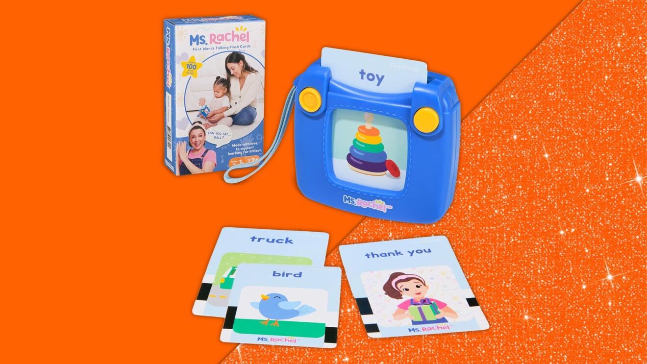 Educational toy set featuring Ms. Rachel learning cards and interactive device