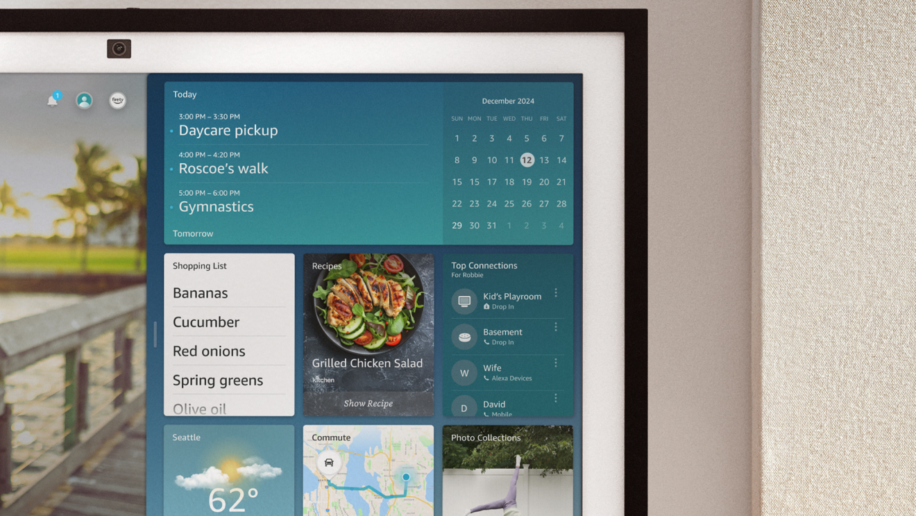 Widgets on an Echo Show 21