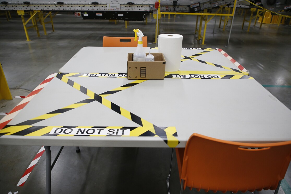 Amazon VP of HR in operations, Ofori Agboka visits a fulfillment center near Detroit to show safety measures taken by the company during the pandemic