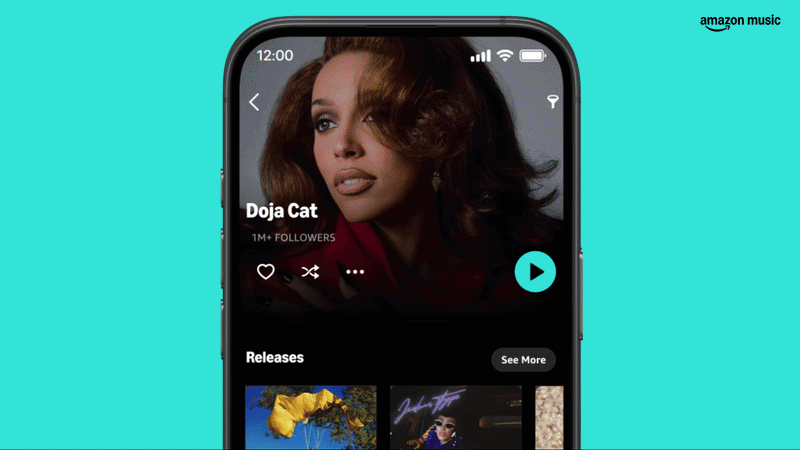 スマートフォンの音楽アプリ操作手順が説明されている。