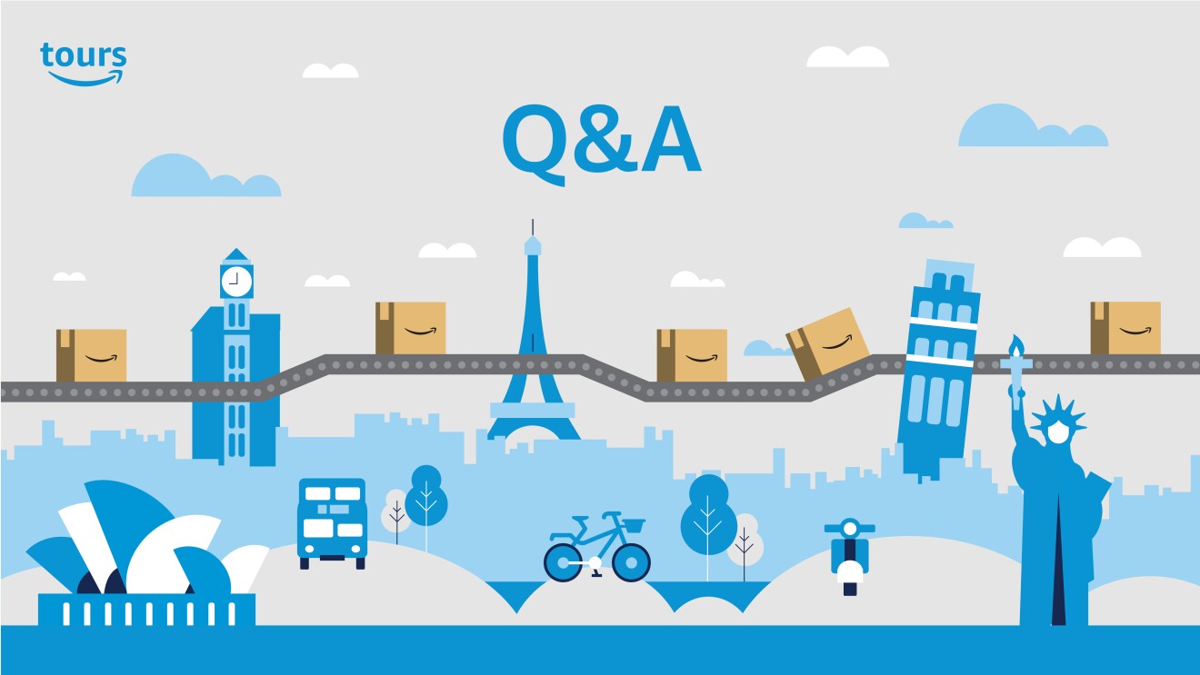 Infographie montrant amazon tours logos