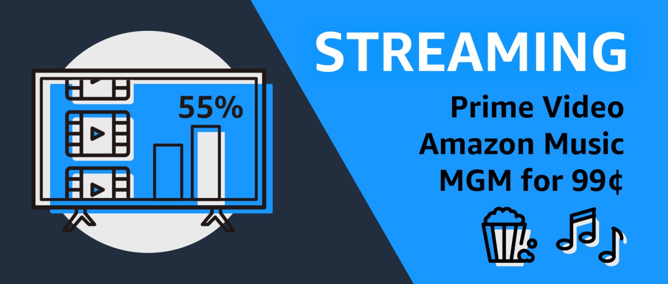 Graphic image of streaming perks for college students.