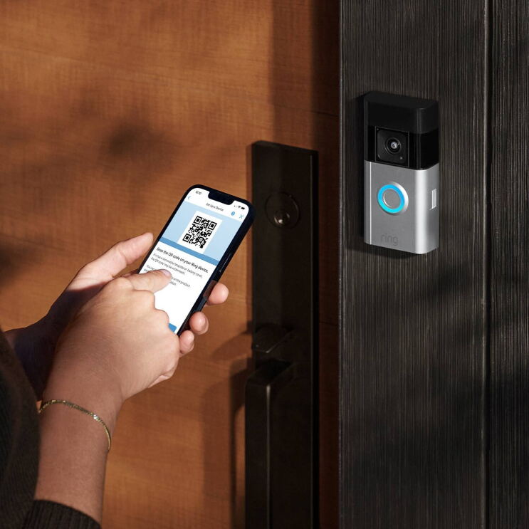 User configuring a recently installed Ring Battery Doorbell Pro from Amazon