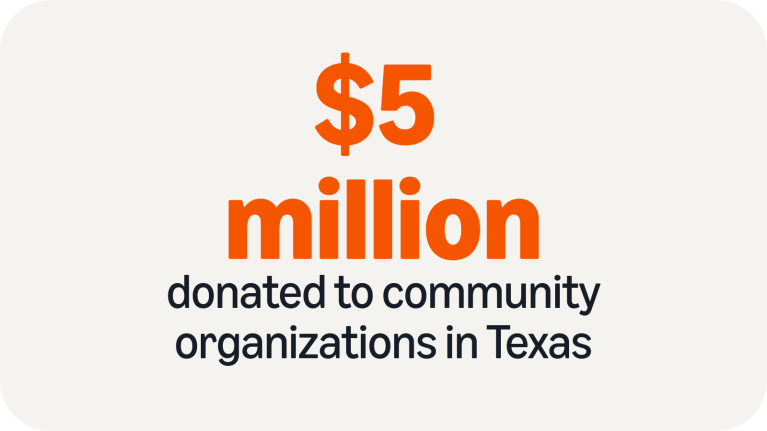 $5 million donated to community organizations in Texas
