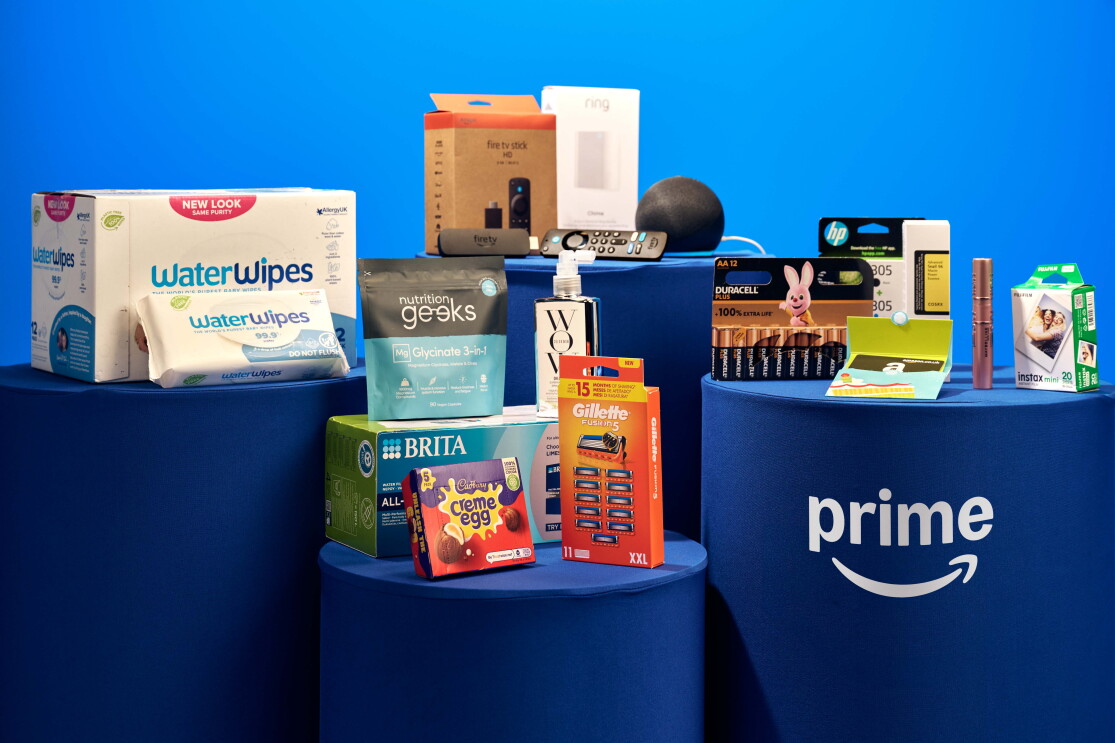 An image of some of the most-ordered Same-Day Delivery products for Prime members