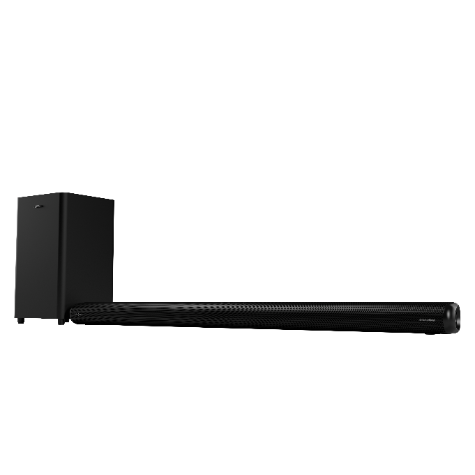The PRISM+ Symphony soundbar with 5.1.2ch Dolby Atmos surround sound transforms living rooms into a home theater.