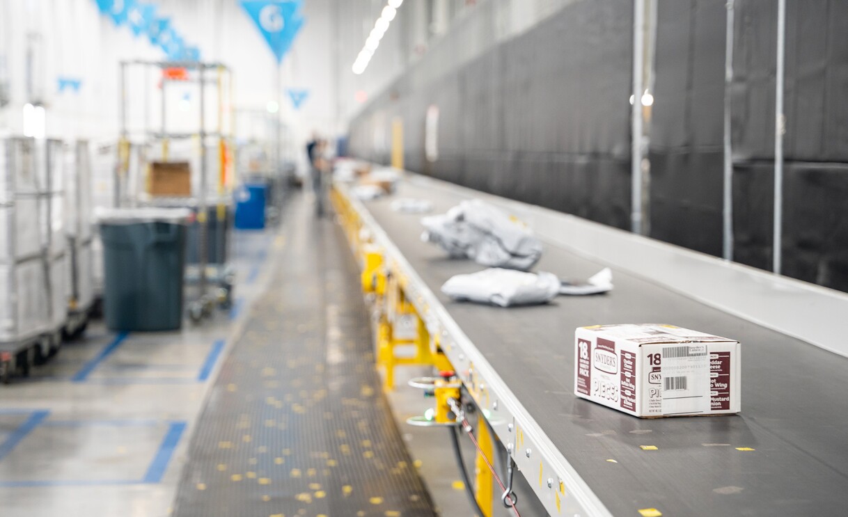 The inside of Amazon fulfillment center, SCA5.