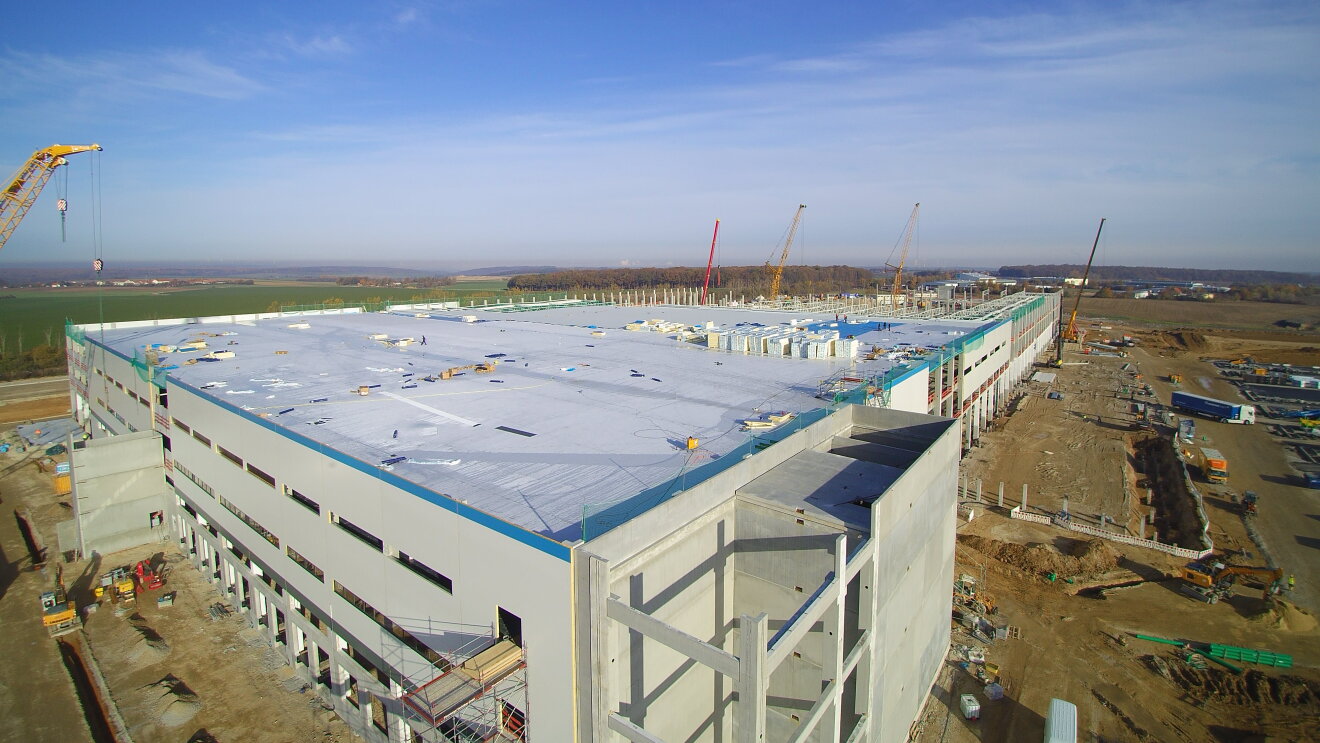 New fulfillment center under construction in Gera, Thuringia Germany