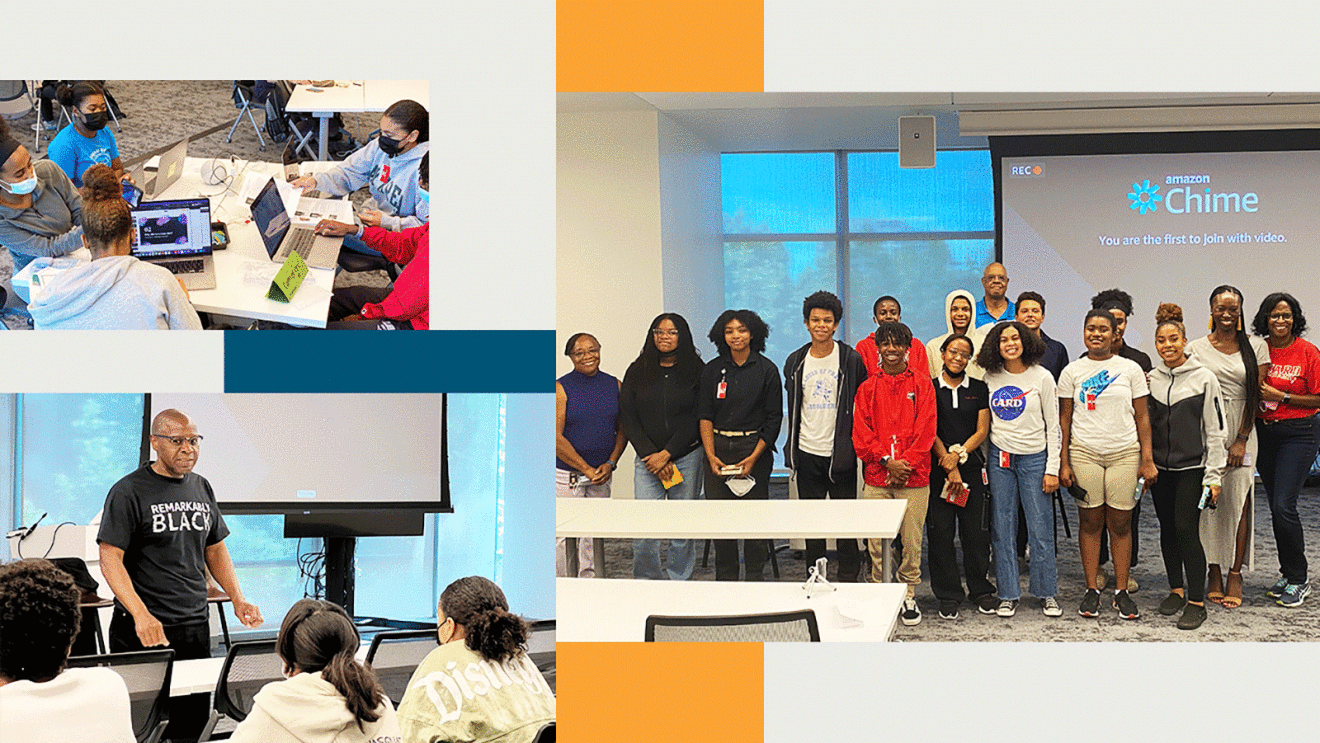 参加亚马逊格林学者暑期项目的学生拼贴画。