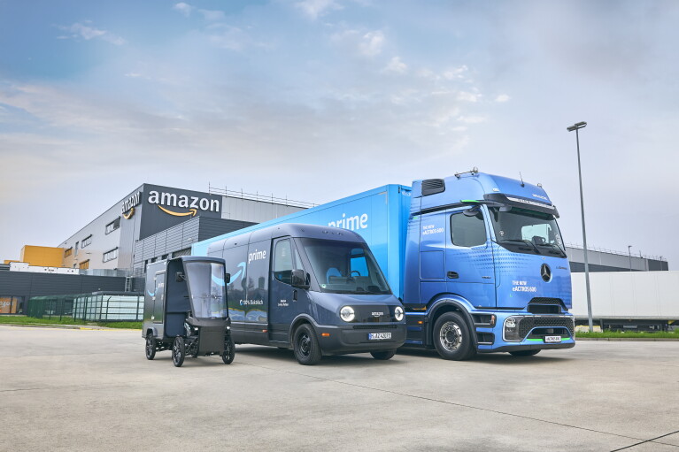 Rein elektrisch von der mittleren Meile bis an die Haustür: Lastenfahrrad, Lieferwagen und Lkw.