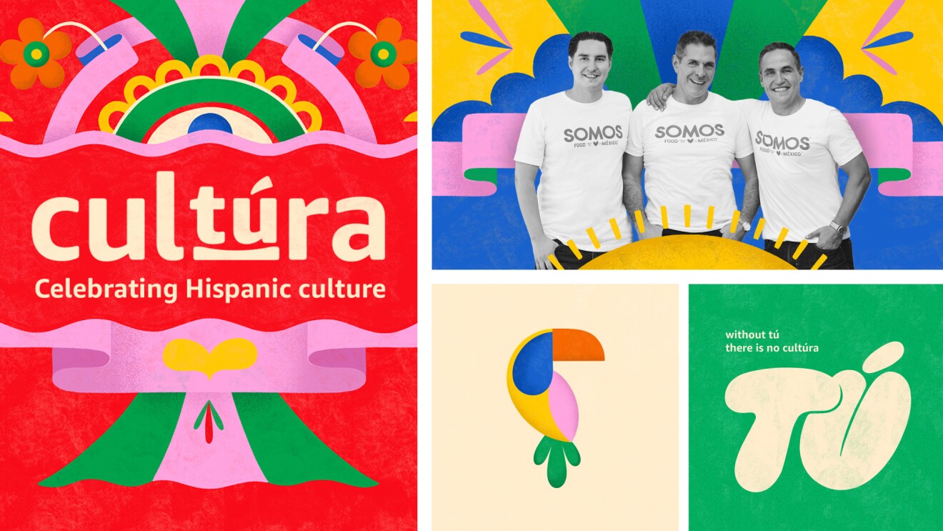 An illustrated image that reads  "Cultura, Celebrating Hispanic Culture" on the left, a black and white image of three men on the top right, and a text that reads "without tu there is no cultura" at the bottom right.  