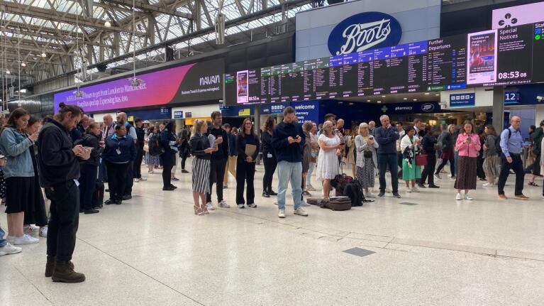 Crowd at Waterloo Station