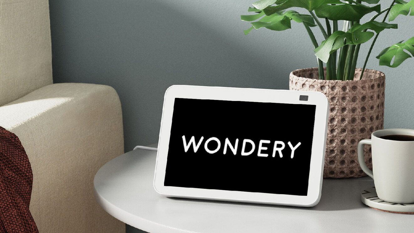 Prime Day 2023 live blog best deals: white tablet in a living room displaying the word "wondery."