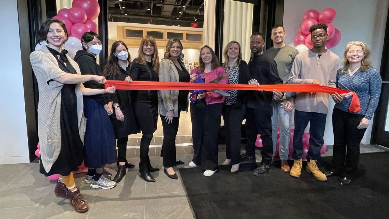 An image of a ribbon cutting ceremony for Museum of Contemporary Art (MoCA) Arlington at Amazon HQ2.