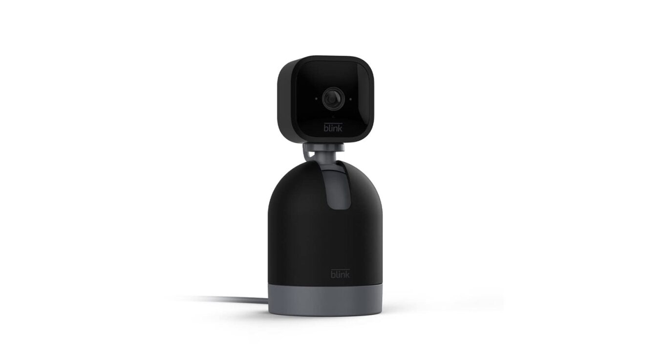 Blink Mini Pan-Tilt lets you see what’s happening inside any room from corner to corner with 360° coverage.