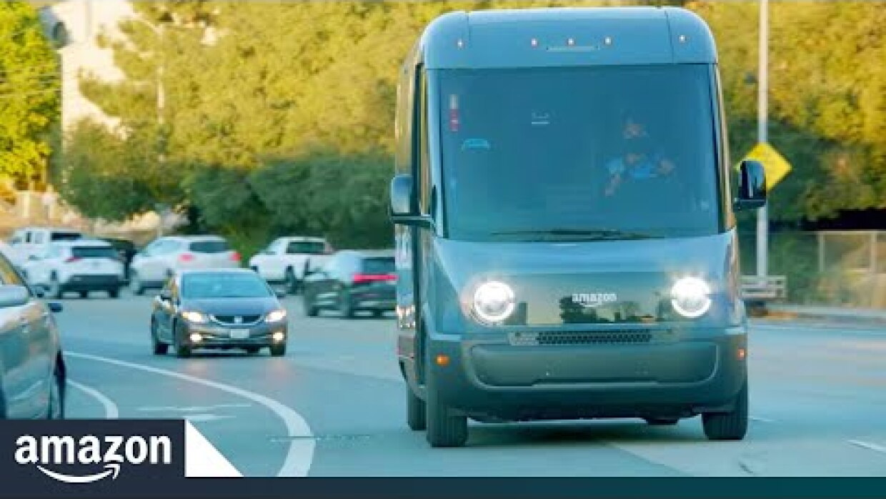 Amazon’s Custom Rivian Electric Delivery Vehicles Hit the Road in Los Angeles | Amazon News