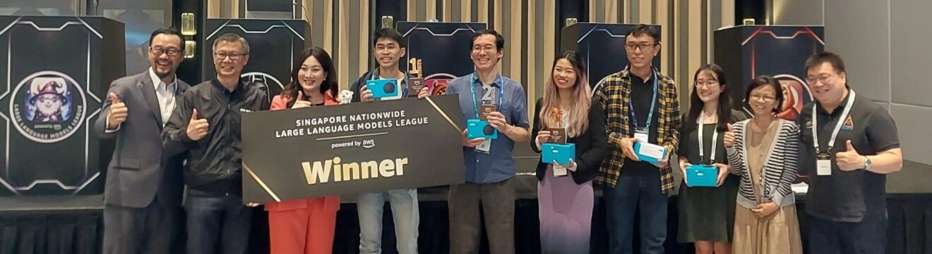 Winners of a round of the AWS LLM League