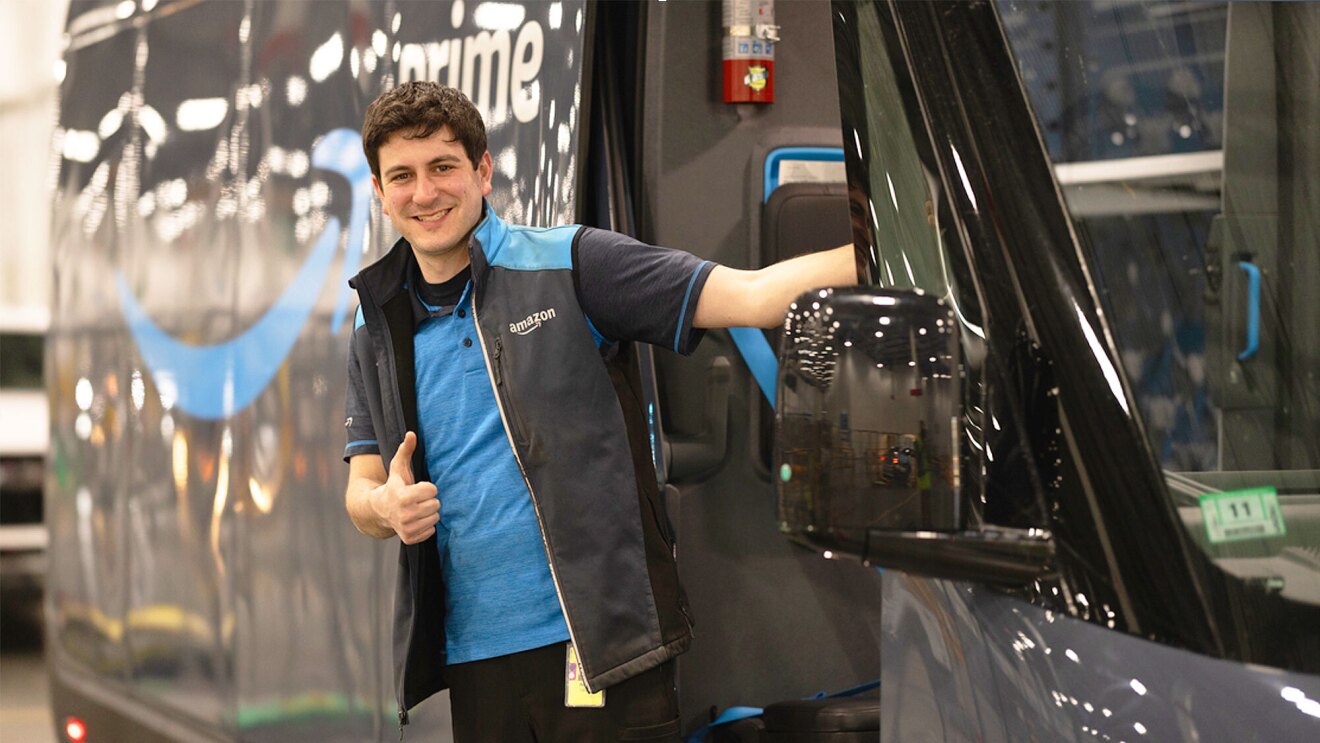 I deliver packages to Amazon customers. Follow me on a typical day as a delivery driver in a Rivian van.