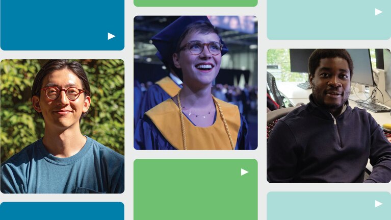 A collage image of the three people featured in the article.