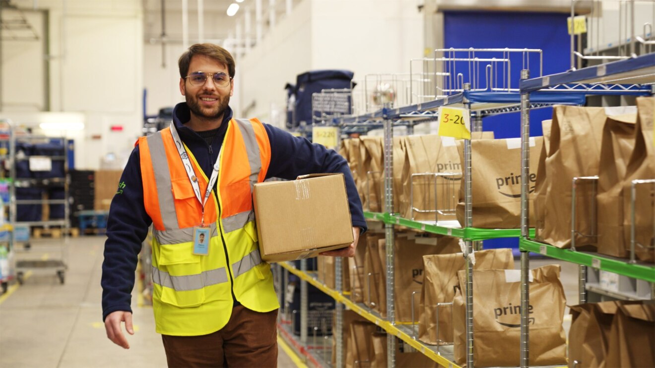 Amazon employee at work