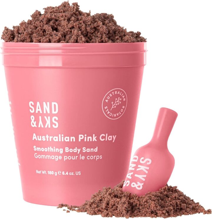 Sand & Sky Australian Pink Clay body sand, available on Amazon Australia.