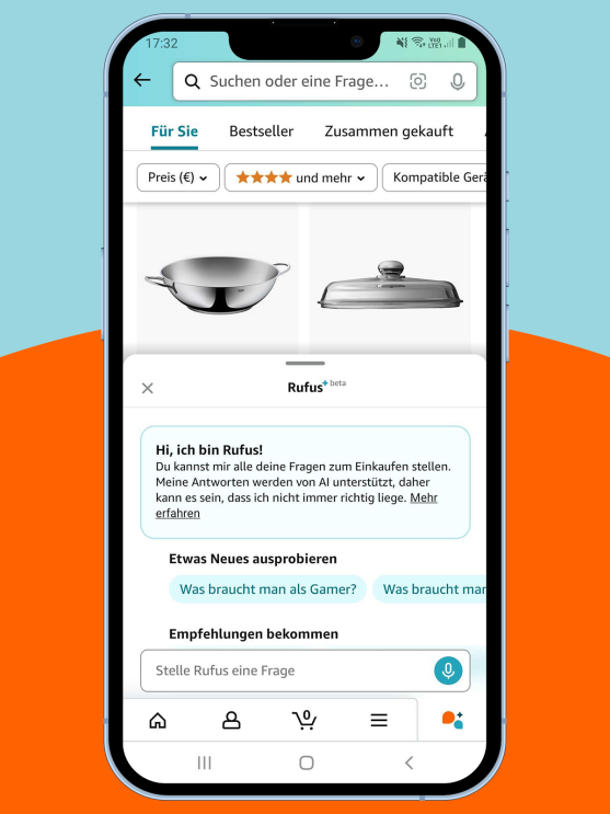 Amazon Shopping App auf dem Mobiltelefon