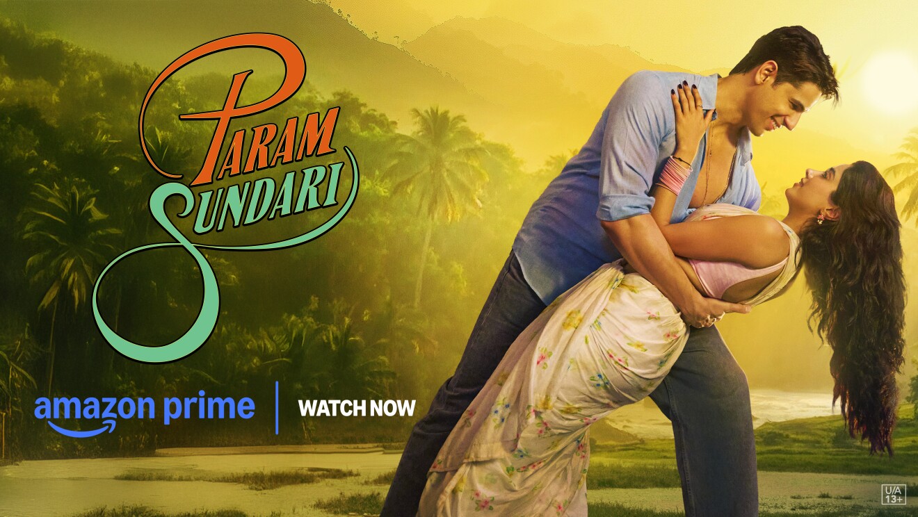 Param Sundari starring Sidharth Malhotra and Janhvi Kapoor is now streaming exclusively on Prime Video in India and worldwide