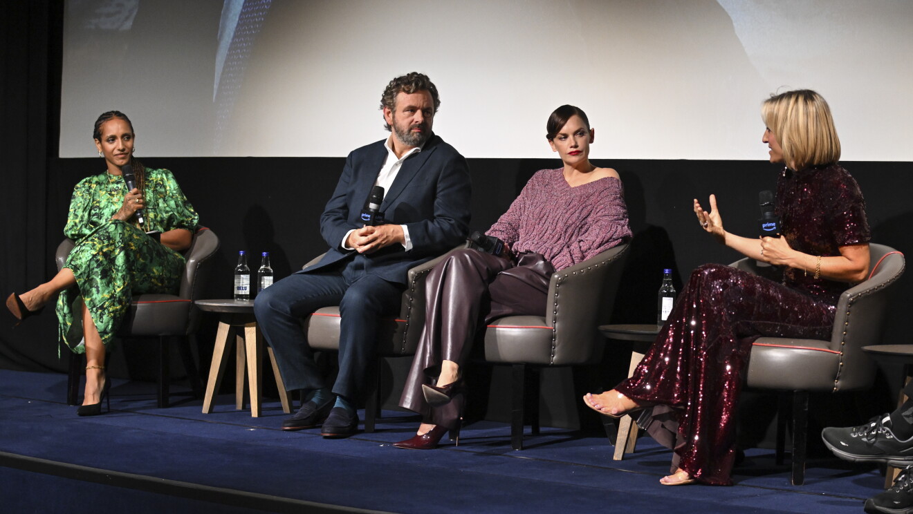 Afua Hirsch, Michael Sheen, Ruth Wilson and Emily Maitlis at the A Very Royal Scandal, UK special Screening