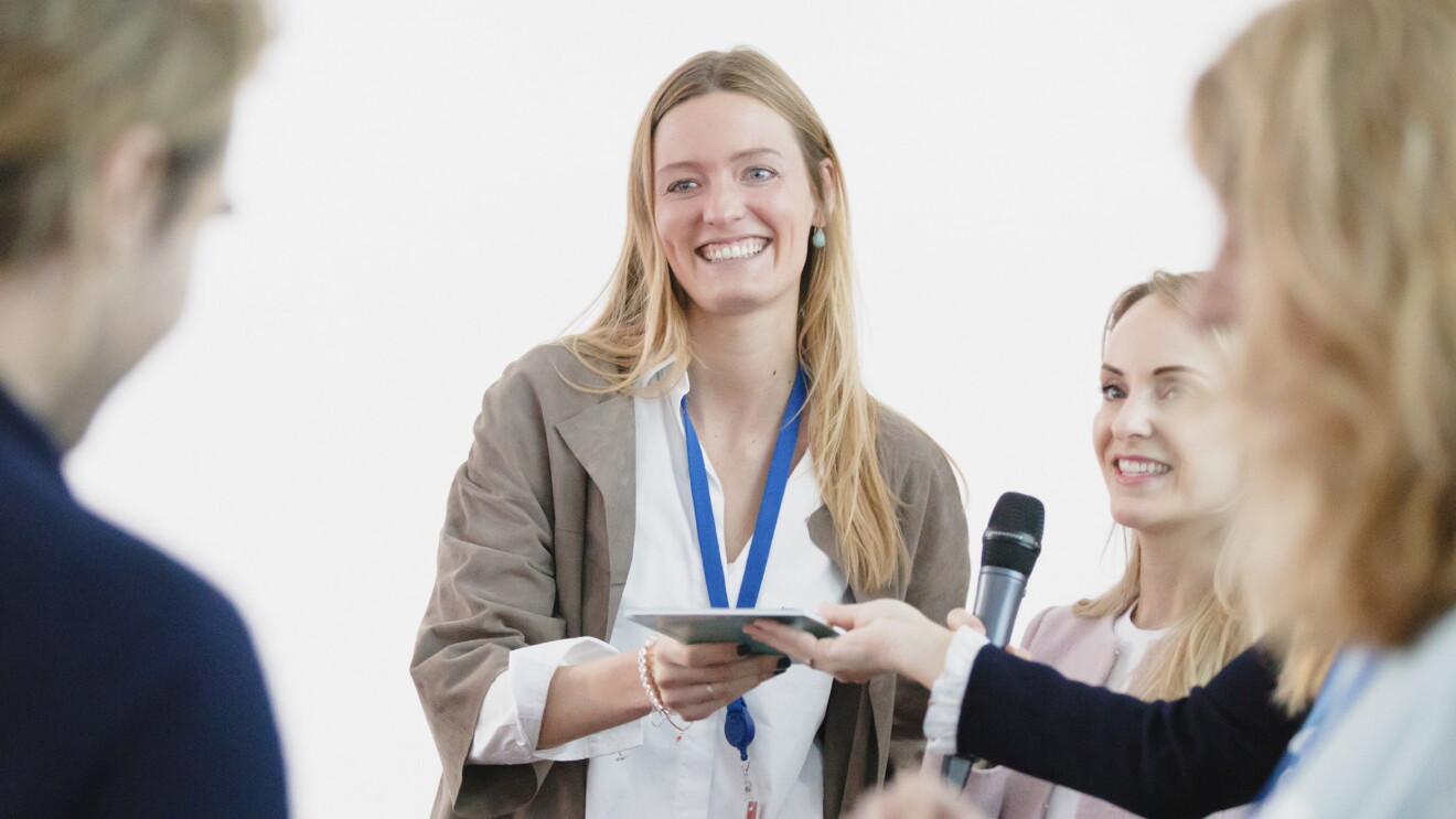 Andra Gallhöfer beim Abschlussevent von Unternehmerinnen der Zukunft.