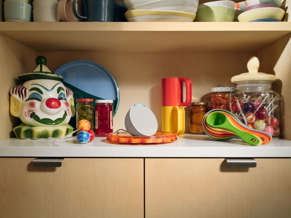 Image of an Echo Pop on a shelf