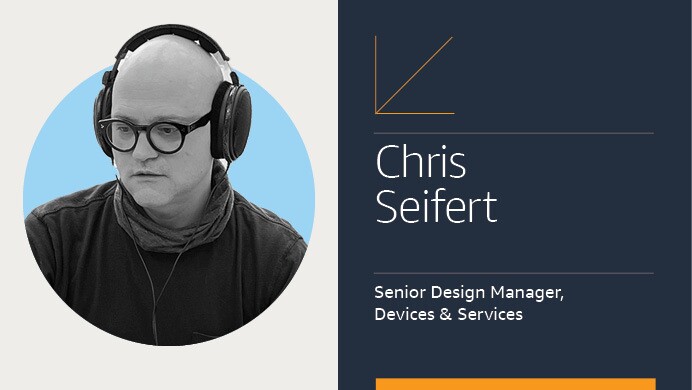 Amazon devices employee bio card of Chris Seifert.