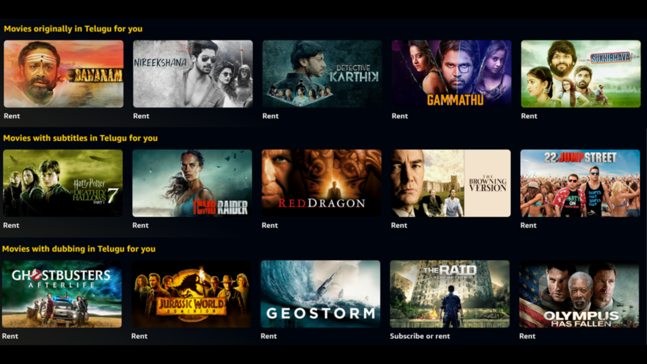 Prime Video Telugu movies