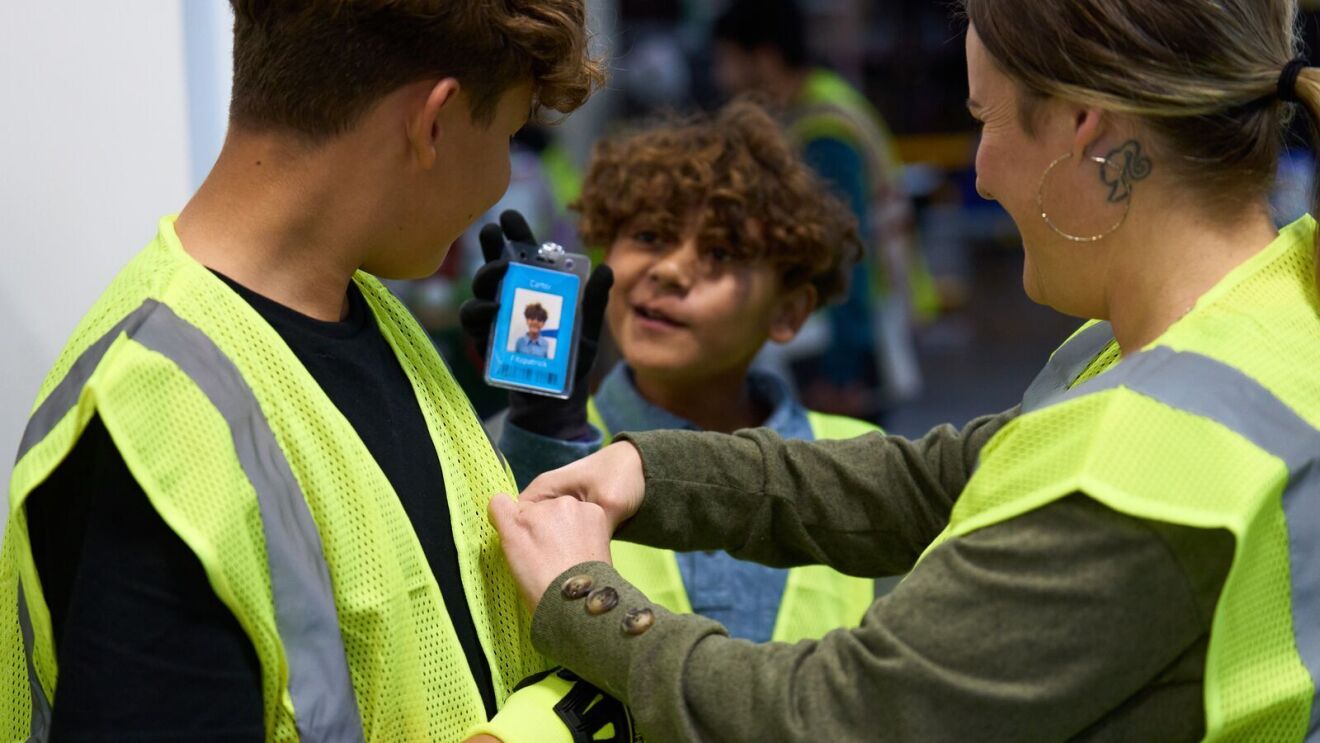 Kids join their parents at work at an Amazon Fulfillment Center.