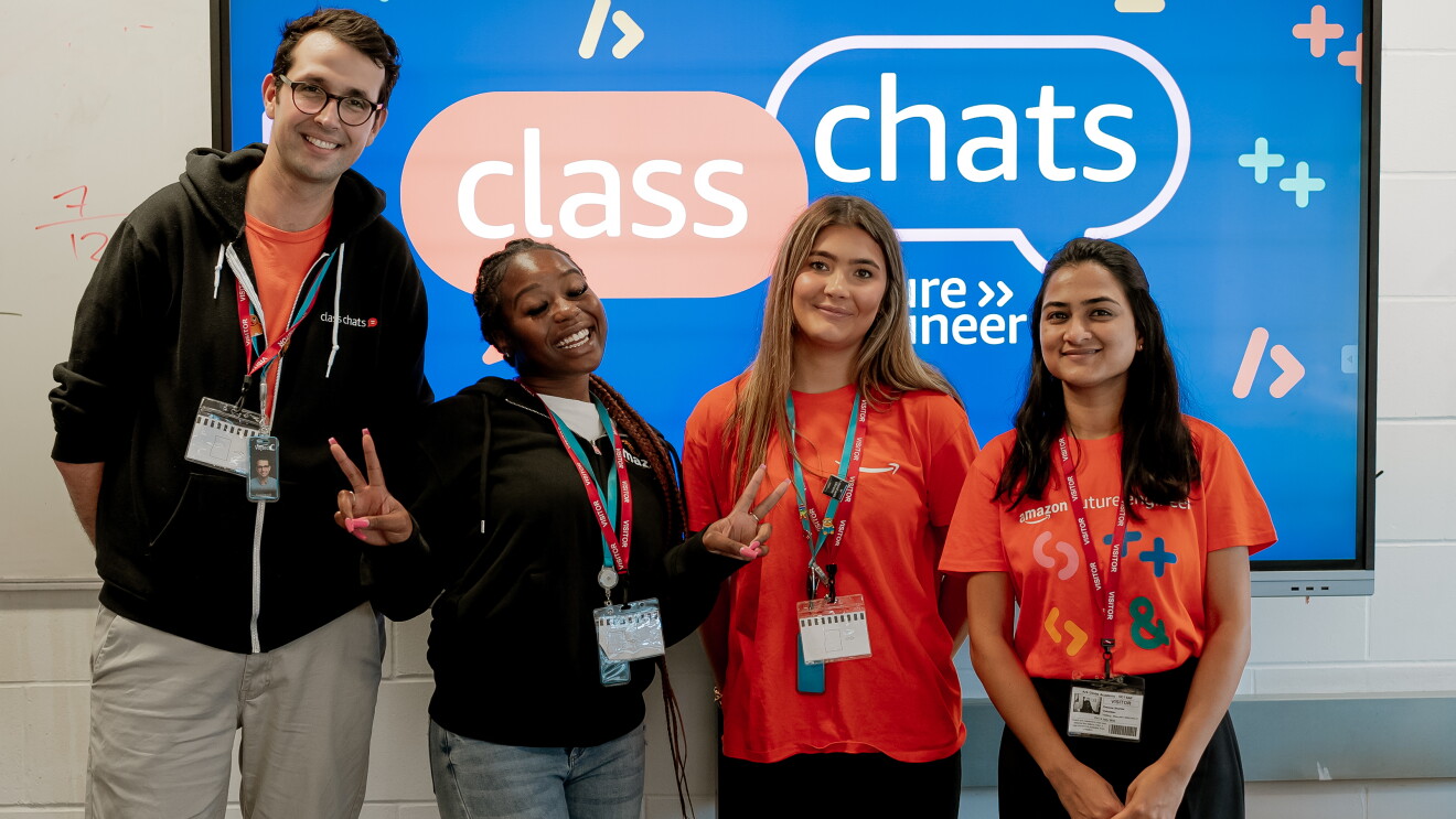 Amazon volunteers give a Class Chat at Ark Globe Academy