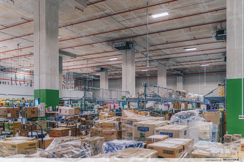 A view of inbound packages that have arrived at the fulfillment centre in Singapore