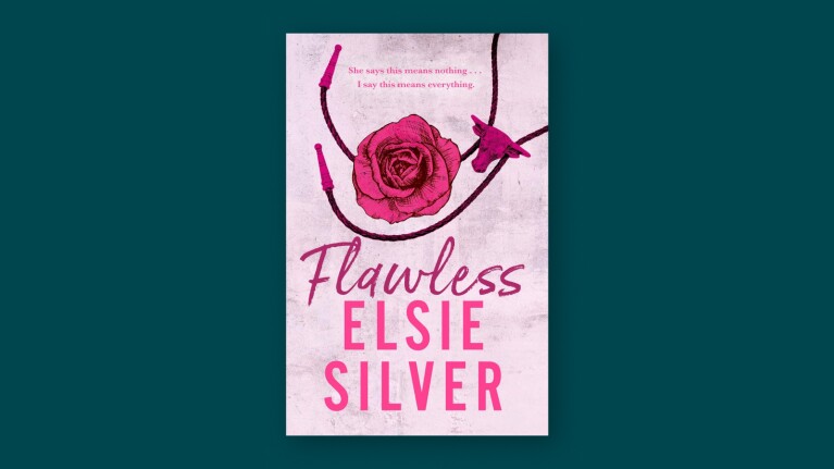 Book cover: Flawless by Elsie Silver, featuring pink rose and rope necklace