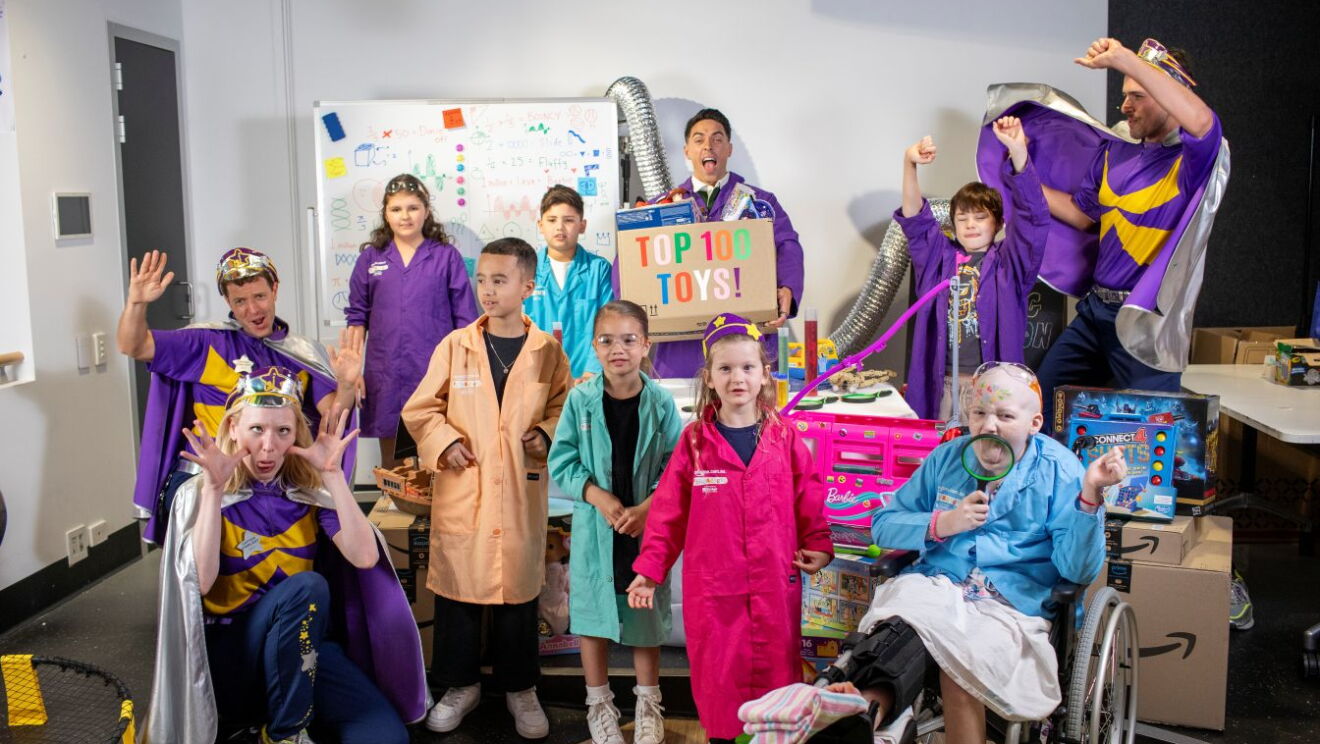 Amazon Playmakers testing Top 100 Toys with Purple Wiggle, John Pearce.