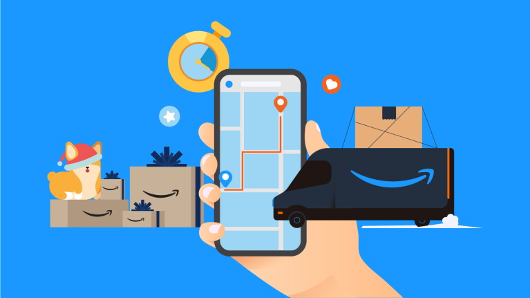 Digital shopping experience with map navigation and Amazon delivery